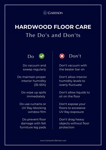 Hardwood Flooring Care Do's and Dont's Infographic for Blog