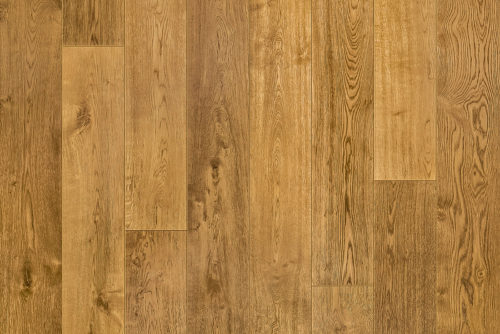 wide 9-1/2 inch planks are finished with Urethane with Aluminum Oxide in a number of rich, modern colors. With a thick 4 mm wear layer and lengths beyond 7 feet, get the Beverly Hills aesthetic